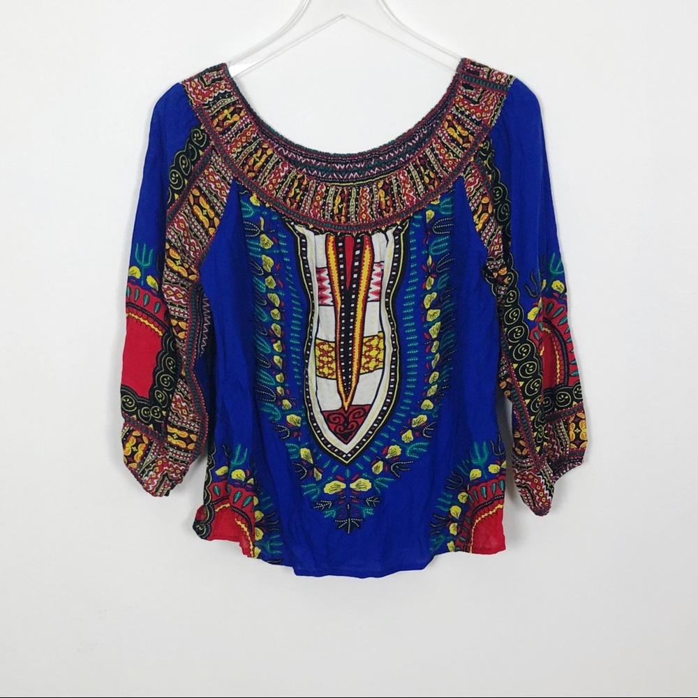 Colorful blouse.